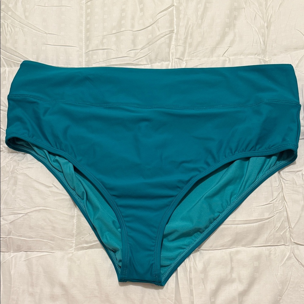 Raj Manufacturing for N Brand / Teal High-Waisted Bikini Bottom / NWTs